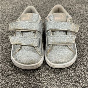 Puma Kids Glittery Silver Sneakers
